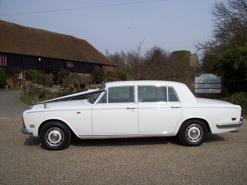 White Rolls Royce Silver Shadow Lwb