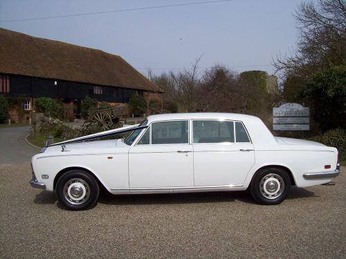 White Rolls Royce Silver Shadow Lwb